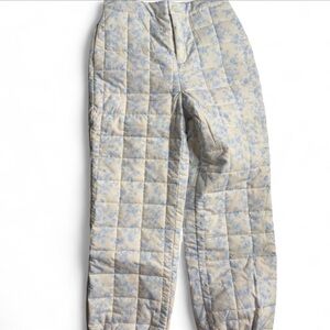 Woman’s Quilted floral Cream & Light Blue Joggers
